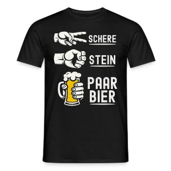 Scissors Stone Beer Couple Beer Lovers Beer Drinkers - Men's T-Shirt - black - Front - AI Model Male 178 light (178cm)