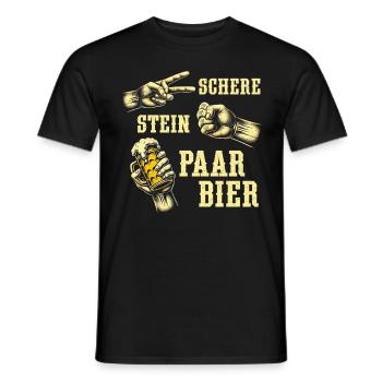 Scissors Stone Beer Couple Beer Lovers Beer Drinkers - Men's T-Shirt - black - Front - AI Model Male 178 light (178cm)