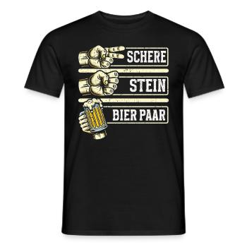 Scissors Stone Beer Couple Beer Lovers Beer Drinkers - Men's T-Shirt - black - Front - AI Model Male 178 light (178cm)