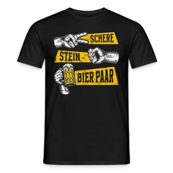 Scissors Stone Beer Couple Beer Lovers Beer Drinkers - Men's T-Shirt - black - Front - AI Model Male 178 light (178cm)