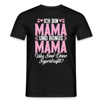 Bonus Mama Muttertag Mutterschaft Mama Elternteil - Männer T-Shirt - Schwarz - Vorne - AI Model Male 178 light (178cm)
