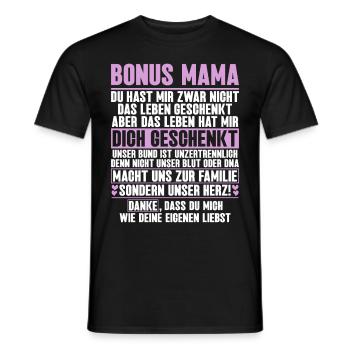 Bonus Mama Muttertag Mutterschaft Mama Elternteil - Männer T-Shirt - Schwarz - Vorne - AI Model Male 178 light (178cm)