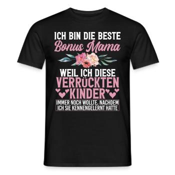 Bonus Mama Muttertag Mutterschaft Mama Elternteil - Männer T-Shirt - Schwarz - Vorne - AI Model Male 178 light (178cm)