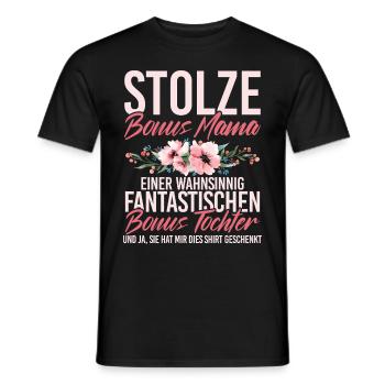 Bonus Mama Muttertag Mutterschaft Mama Elternteil - Männer T-Shirt - Schwarz - Vorne - AI Model Male 178 light (178cm)