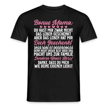 Bonus Mama Muttertag Mutterschaft Mama Elternteil - Männer T-Shirt - Schwarz - Vorne - AI Model Male 178 light (178cm)