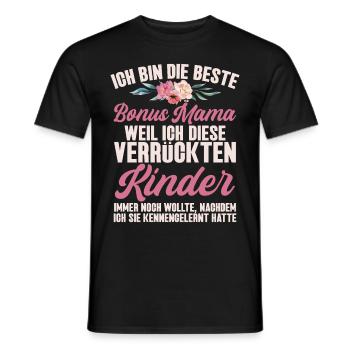 Bonus Mama Muttertag Mutterschaft Mama Elternteil - Männer T-Shirt - Schwarz - Vorne - AI Model Male 178 light (178cm)