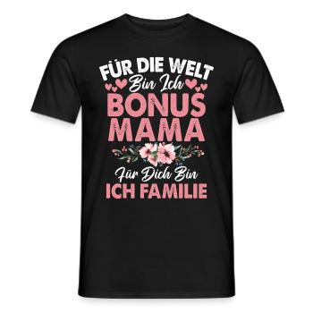 Bonus Mama Muttertag Mutterschaft Mama Elternteil - Männer T-Shirt - Schwarz - Vorne - AI Model Male 178 light (178cm)
