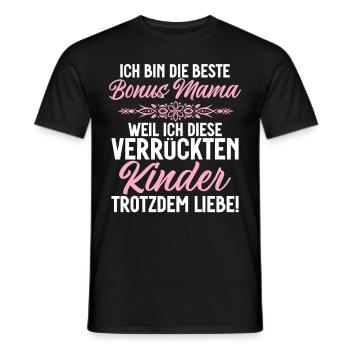 Bonus Mama Muttertag Mutterschaft Mama Elternteil - Männer T-Shirt - Schwarz - Vorne - AI Model Male 178 light (178cm)