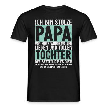 Papa Tochter Vatertag Vaterschaft Elternteil - Männer T-Shirt - Schwarz - Vorne - AI Model Male 178 light (178cm)