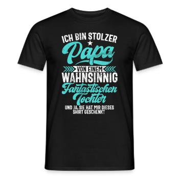 Papa Tochter Vatertag Vaterschaft Elternteil - Männer T-Shirt - Schwarz - Vorne - AI Model Male 178 light (178cm)