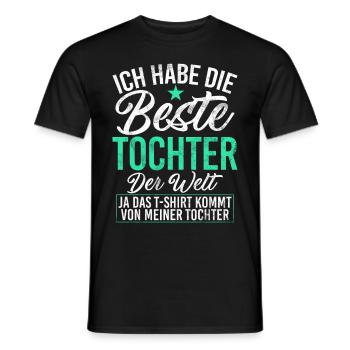 Papa Tochter Vatertag Vaterschaft Elternteil - Männer T-Shirt - Schwarz - Vorne - AI Model Male 178 light (178cm)