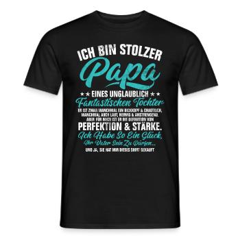 Papa Tochter Vatertag Vaterschaft Elternteil - Männer T-Shirt - Schwarz - Vorne - AI Model Male 178 light (178cm)