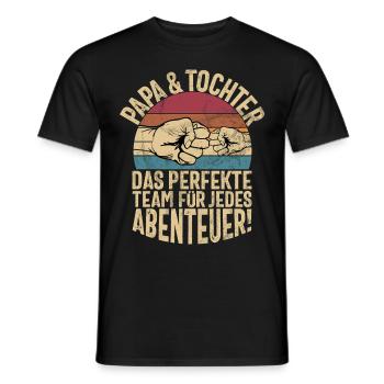 Papa Tochter Vatertag Vaterschaft Elternteil - Männer T-Shirt - Schwarz - Vorne - AI Model Male 178 light (178cm)
