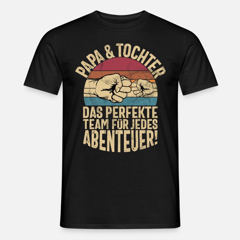 Papa Tochter Vatertag Vaterschaft Elternteil - Männer T-Shirt - Schwarz