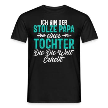 Papa Tochter Vatertag Vaterschaft Elternteil - Männer T-Shirt - Schwarz - Vorne - AI Model Male 178 light (178cm)