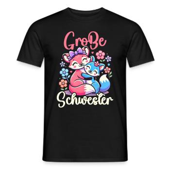 Große Schwester Fuchs Baby Enthüllung - Männer T-Shirt - Schwarz - Vorne - AI Model Male 178 light (178cm)
