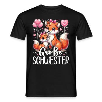 Große Schwester Fuchs Baby Enthüllung - Männer T-Shirt - Schwarz - Vorne - AI Model Male 178 light (178cm)