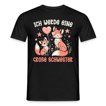 Große Schwester Fuchs Baby Enthüllung - Männer T-Shirt - Schwarz - Vorne - AI Model Male 178 light (178cm)