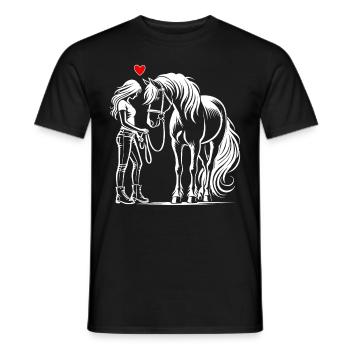 Reiten Reitsport Pferdereiter Pferdeliebhaber - Männer T-Shirt - Schwarz - Vorne - AI Model Male 178 light (178cm)
