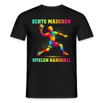 Amateurs de handball Joueurs de sport de handball - T-shirt homme - noir - Devant - AI Model Male 178 light (178cm)