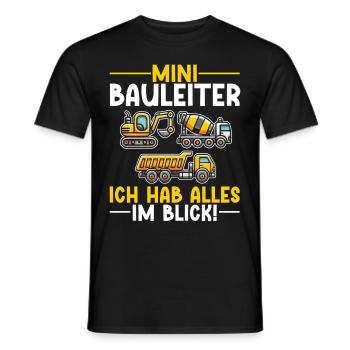 Children Construction Manager Project Manager Contractor - Men's T-Shirt - black - Front - AI Model Male 178 light (178cm)