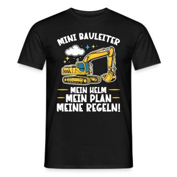 Children Construction Manager Project Manager Contractor - Men's T-Shirt - black - Front - AI Model Male 178 light (178cm)
