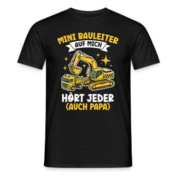 Children Construction Manager Project Manager Contractor - Men's T-Shirt - black - Front - AI Model Male 178 light (178cm)