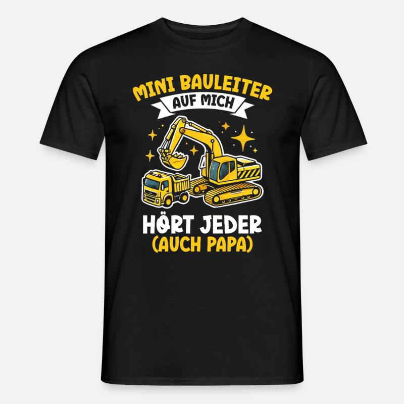 Kinder Bauleiter Projektleiter Bauunternehmer - Männer T-Shirt - Schwarz