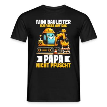 Children Construction Manager Project Manager Contractor - Men's T-Shirt - black - Front - AI Model Male 178 light (178cm)