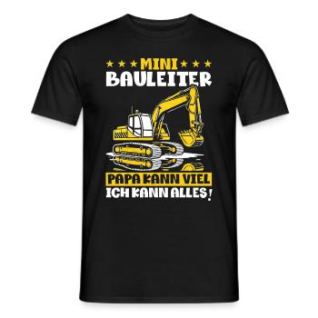 Children Construction Manager Project Manager Contractor - Men's T-Shirt - black - Front - AI Model Male 178 light (178cm)