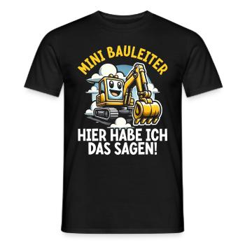 Children Construction Manager Project Manager Contractor - Men's T-Shirt - black - Front - AI Model Male 178 light (178cm)