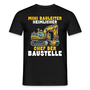 Children Construction Manager Project Manager Contractor - Men's T-Shirt - black - Front - AI Model Male 178 light (178cm)