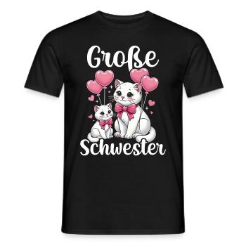 Big Sister Cat Older Sibling - Men's T-Shirt - black - Front - AI Model Male 178 light (178cm)