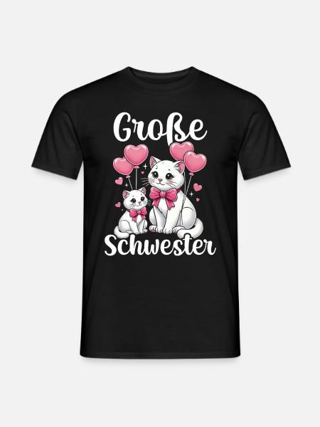 Big Sister Cat Older Sibling - Men's T-Shirt - black