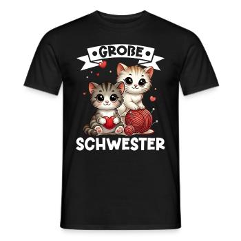 Big Sister Cat Older Sibling - Men's T-Shirt - black - Front - AI Model Male 178 light (178cm)