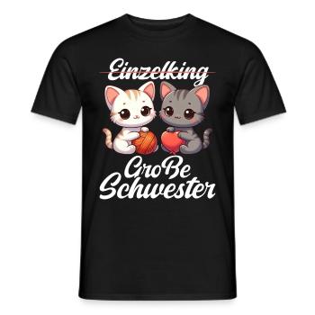 Big Sister Cat Older Sibling - Men's T-Shirt - black - Front - AI Model Male 178 light (178cm)