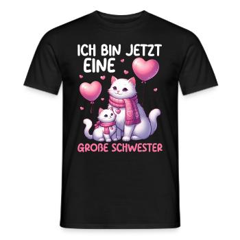 Big Sister Cat Older Sibling - Men's T-Shirt - black - Front - AI Model Male 178 light (178cm)