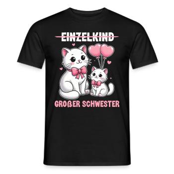 Big Sister Cat Older Sibling - Men's T-Shirt - black - Front - AI Model Male 178 light (178cm)