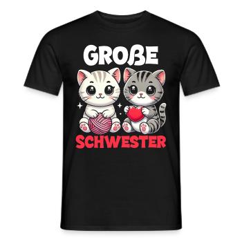 Big Sister Cat Older Sibling - Men's T-Shirt - black - Front - AI Model Male 178 light (178cm)