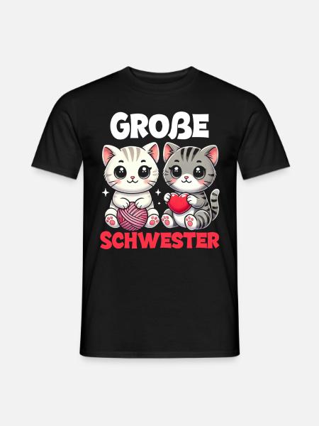Big Sister Cat Older Sibling - Men's T-Shirt - black
