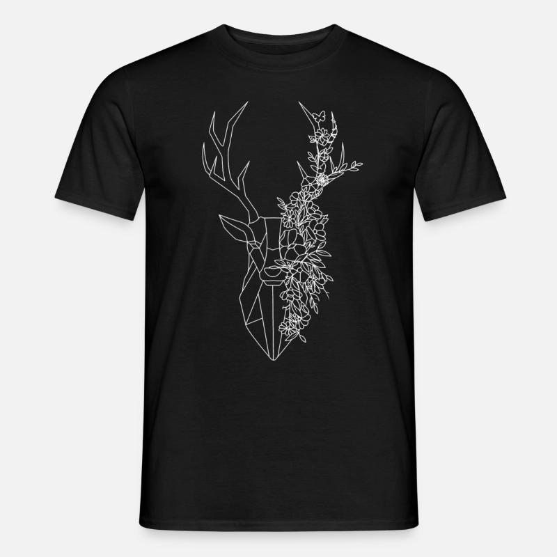 Hirsch - Männer T-Shirt - Schwarz