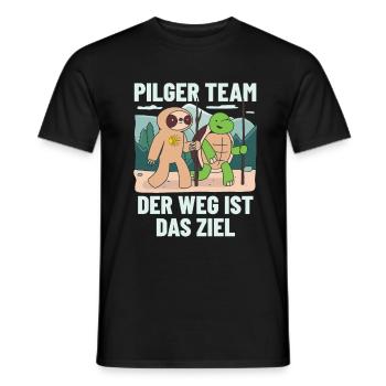 Lustiges Pilger Team Shirt Jakobsweg - Männer T-Shirt - Schwarz - Vorne - AI Model Male 178 light (178cm)
