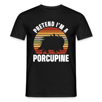 Pretend I'm A Porcupine - Men's T-Shirt - black - Front - AI Model Male 178 light (178cm)