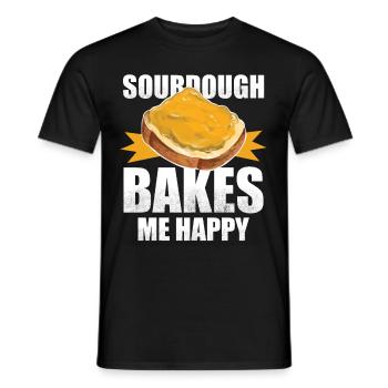 Sourdough Bakes Me Happy - Bread Baking - Männer T-Shirt - Schwarz - Vorne - AI Model Male 178 light (178cm)
