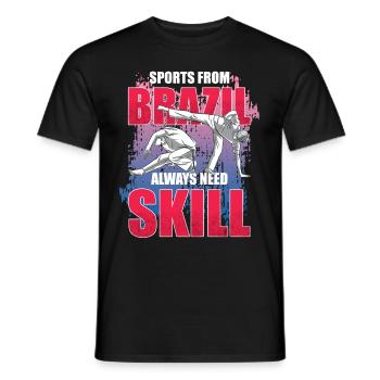 Les sports du Brésil ont toujours besoin d’habileté - Capoeira - T-shirt homme - noir - Devant - AI Model Male 178 light (178cm)
