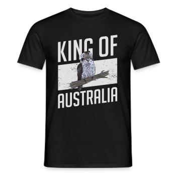 Roi d’Australie - Kookaburra - T-shirt homme - noir - Devant - AI Model Male 178 light (178cm)