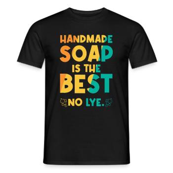 Handmade Soap Is The Best - No Lye - Men's T-Shirt - black - Front - AI Model Male 178 light (178cm)
