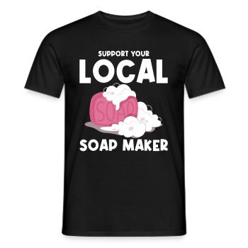 Support Your Local Soap Maker - Männer T-Shirt - Schwarz - Vorne - AI Model Male 178 light (178cm)