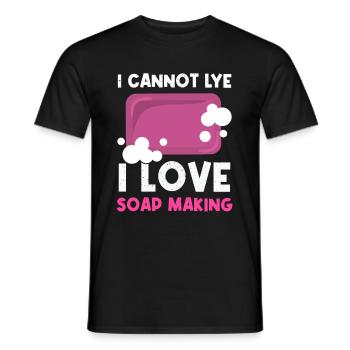 Je ne peux pas lessiver J’aime faire du savon - T-shirt homme - noir - Devant - AI Model Male 178 light (178cm)