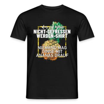 Ananas Nicht Gefressen werden lustiges Shirt - Männer T-Shirt - Schwarz - Vorne - AI Model Male 178 light (178cm)